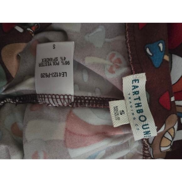 Earthbound Trading Co Womens SMALL Brown Mushroom Flare Pants - Picture 4 of 4